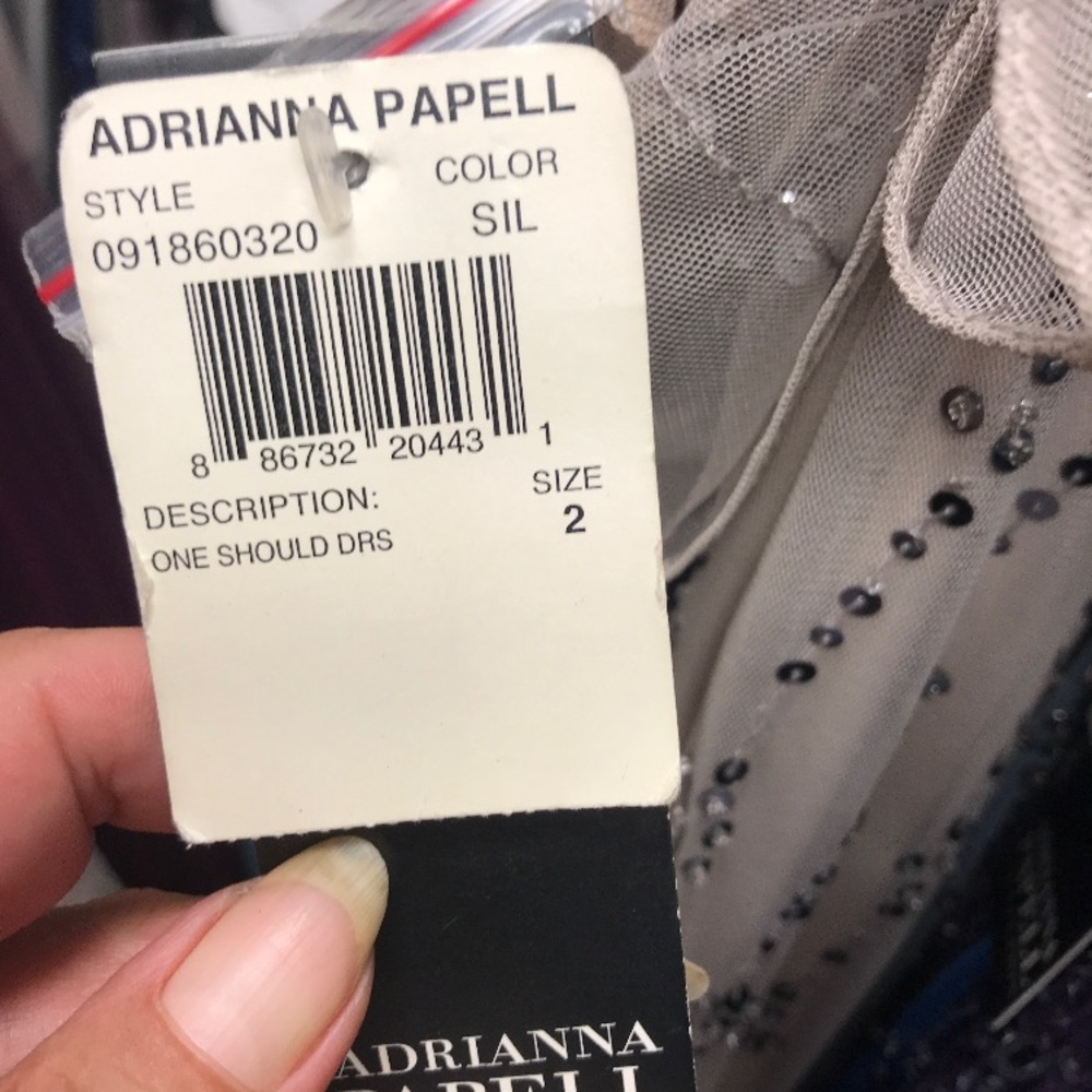 Adrianna Papell nude long dress one shoulder - Picture 4 of 8